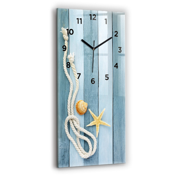 Modern vertical wall clock Boards stripes and shell
