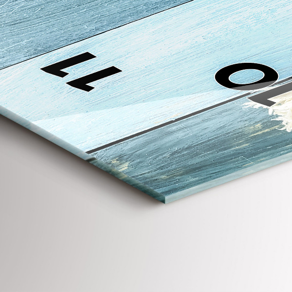 Modern vertical wall clock Boards stripes and shell