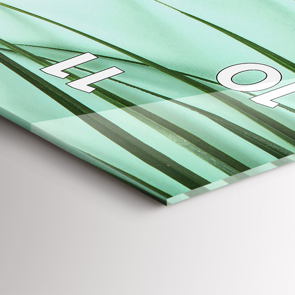 Modern vertical wall clock Monstera leaves