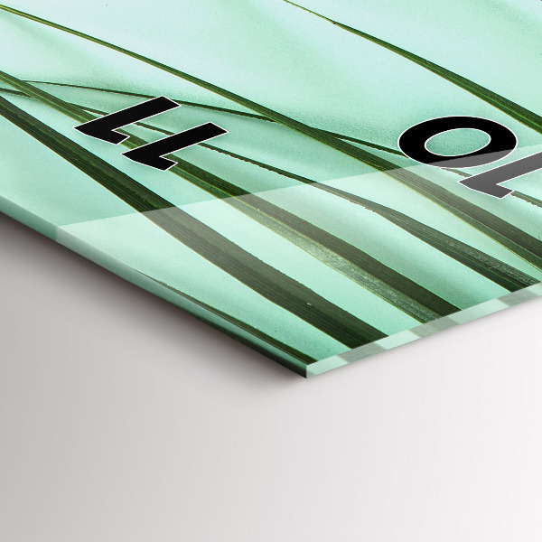 Modern vertical wall clock Monstera leaves