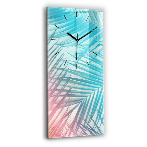 Modern vertical wall clock Tropical palm tree