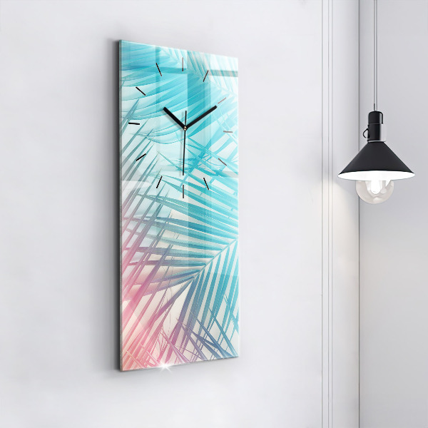 Modern vertical wall clock Tropical palm tree
