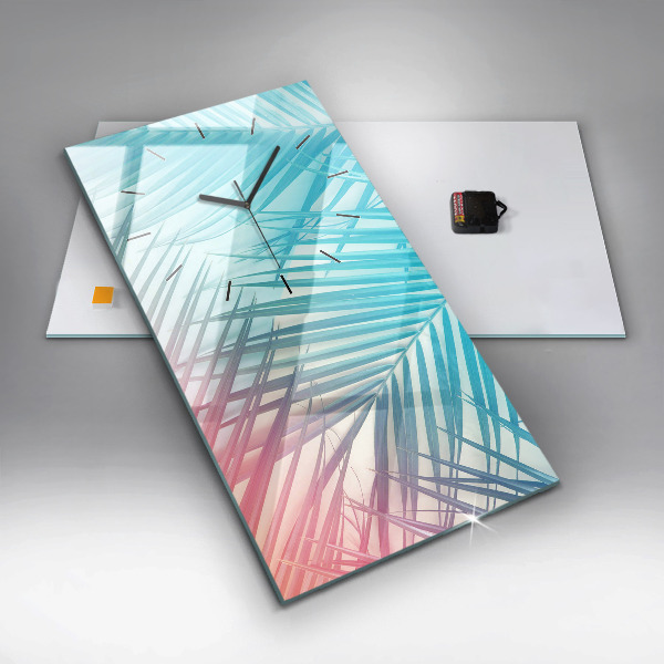 Modern vertical wall clock Tropical palm tree