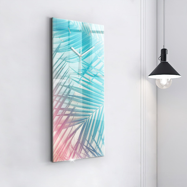 Modern vertical wall clock Tropical palm tree