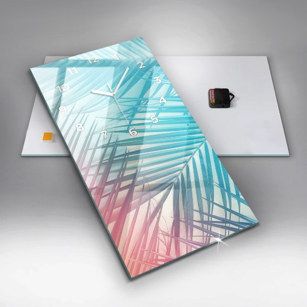 Modern vertical wall clock Tropical palm tree