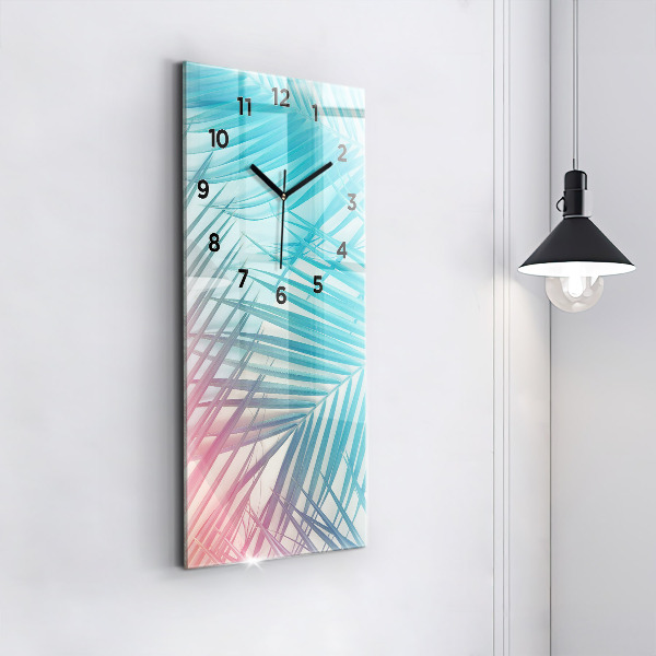 Modern vertical wall clock Tropical palm tree
