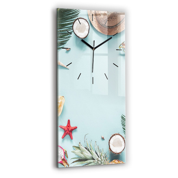 Modern vertical wall clock Summer composition