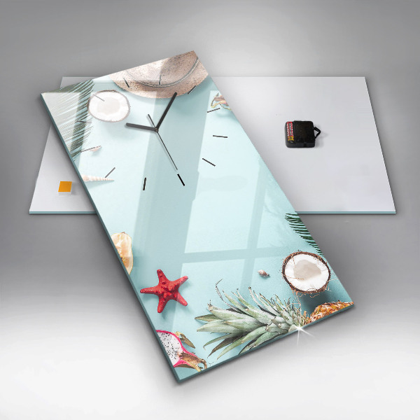 Modern vertical wall clock Summer composition