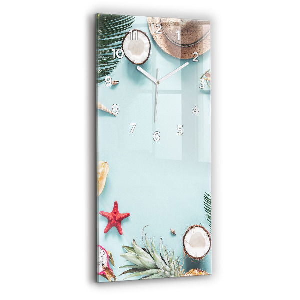Modern vertical wall clock Summer composition