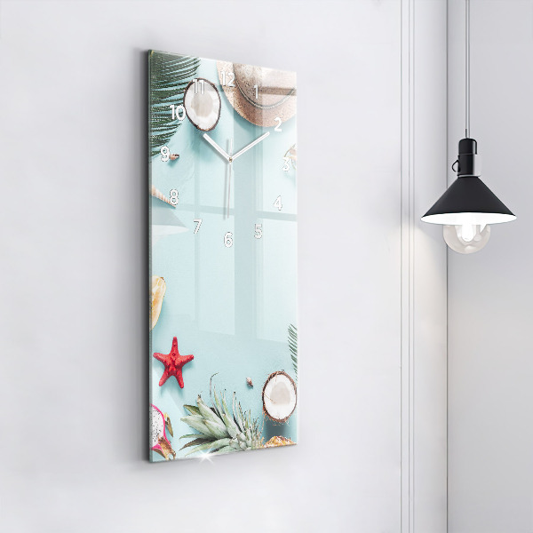 Modern vertical wall clock Summer composition