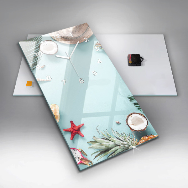 Modern vertical wall clock Summer composition