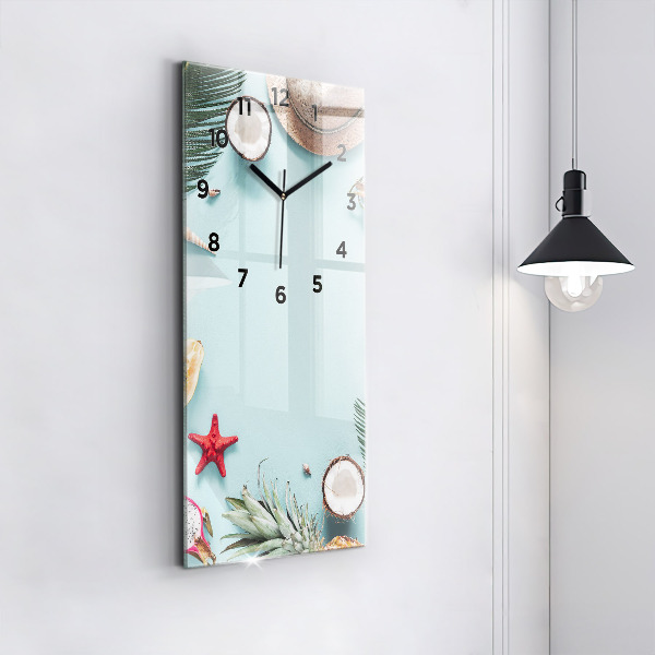 Modern vertical wall clock Summer composition
