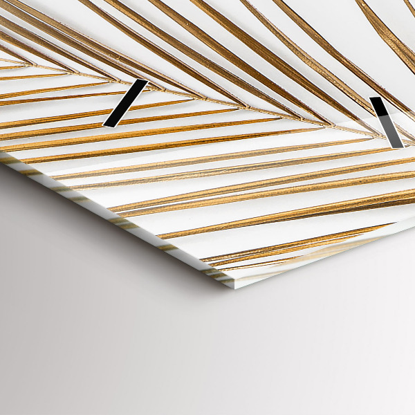 Modern vertical wall clock Tropical leaves