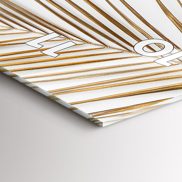 Modern vertical wall clock Tropical leaves