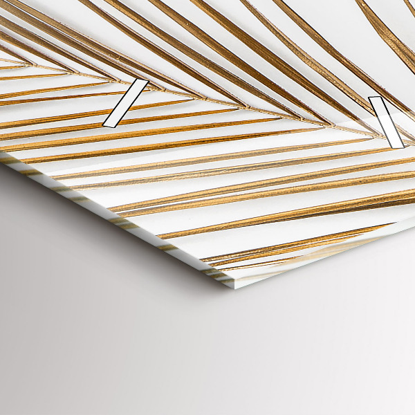 Modern vertical wall clock Tropical leaves