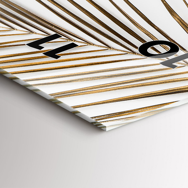 Modern vertical wall clock Tropical leaves