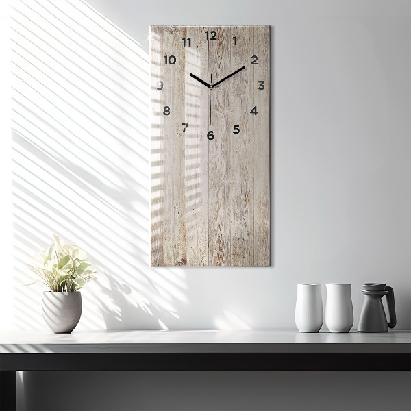 Modern vertical wall clock Wooden panels