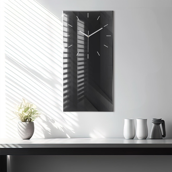 Modern vertical wall clock Dark wall pattern