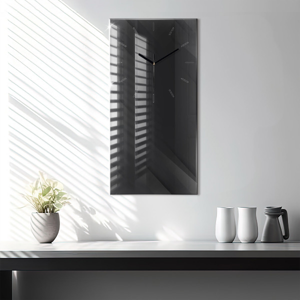 Modern vertical wall clock Dark wall pattern