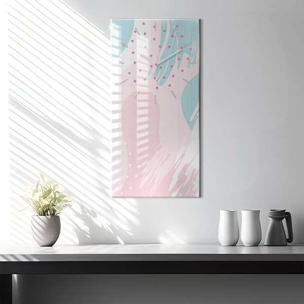 Modern vertical wall clock Pastel abstraction