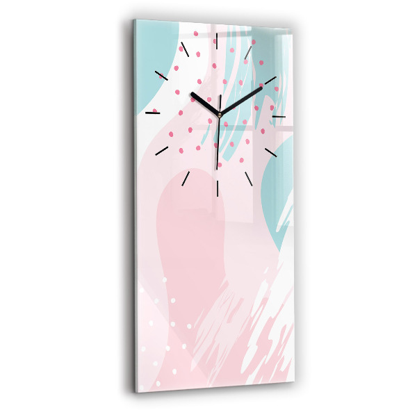Modern vertical wall clock Pastel abstraction