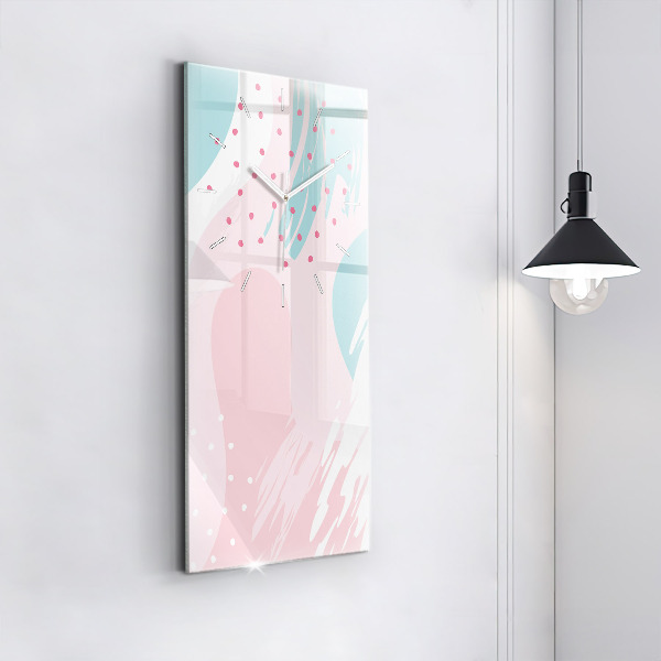 Modern vertical wall clock Pastel abstraction