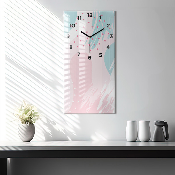 Modern vertical wall clock Pastel abstraction