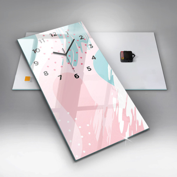 Modern vertical wall clock Pastel abstraction