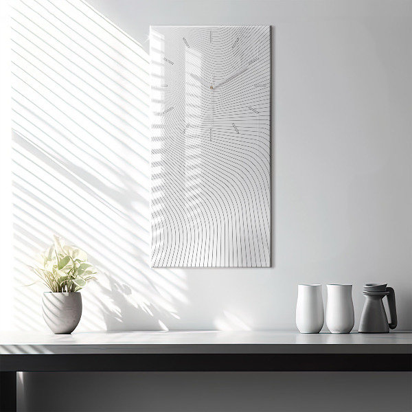 Modern vertical wall clock Abstraction lines