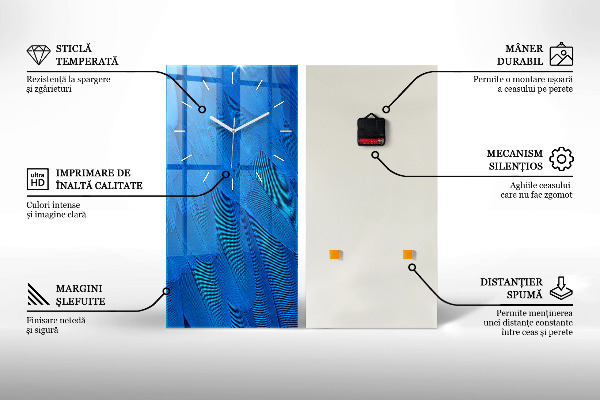 Modern vertical wall clock Abstract paint texture