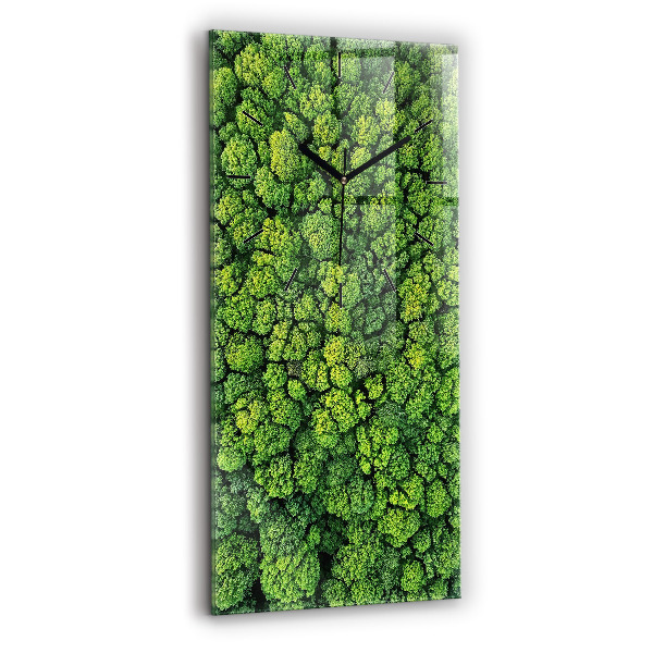Modern vertical wall clock Forest from above
