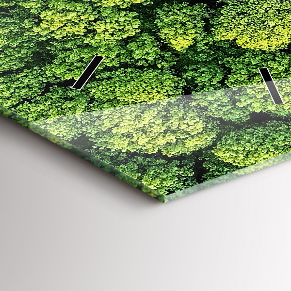 Modern vertical wall clock Forest from above