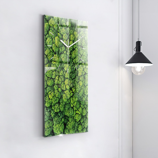 Modern vertical wall clock Forest from above