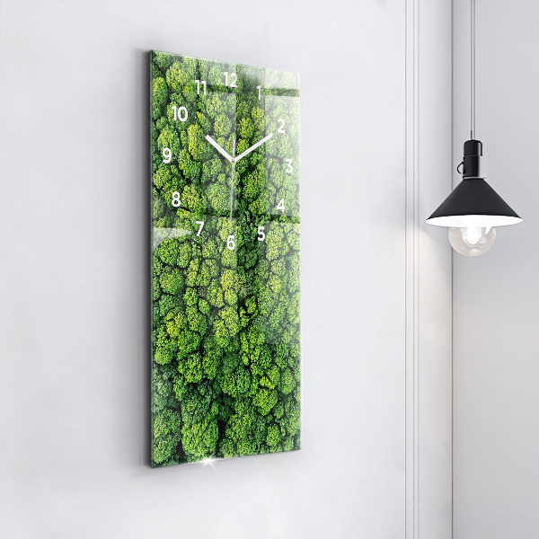 Modern vertical wall clock Forest from above