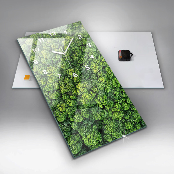 Modern vertical wall clock Forest from above
