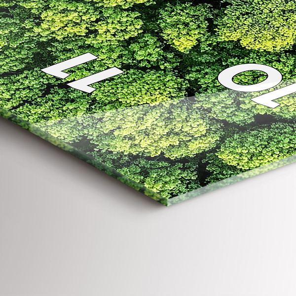 Modern vertical wall clock Forest from above