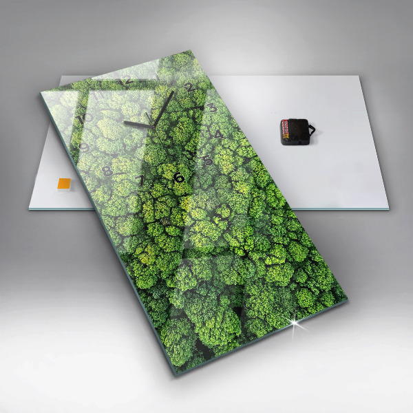 Modern vertical wall clock Forest from above