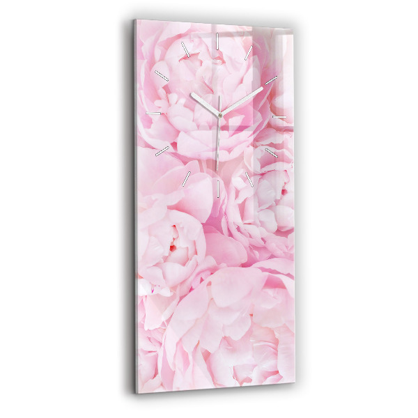 Modern vertical wall clock Blooming flowers