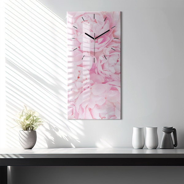 Modern vertical wall clock Blooming flowers