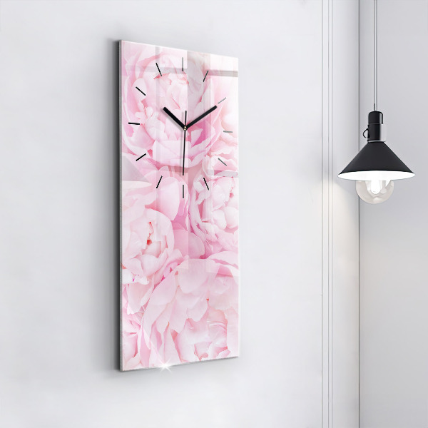 Modern vertical wall clock Blooming flowers