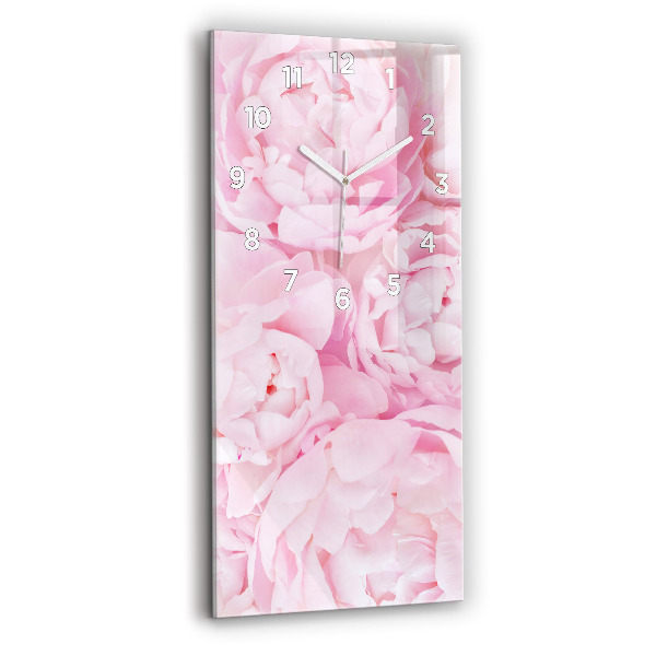 Modern vertical wall clock Blooming flowers