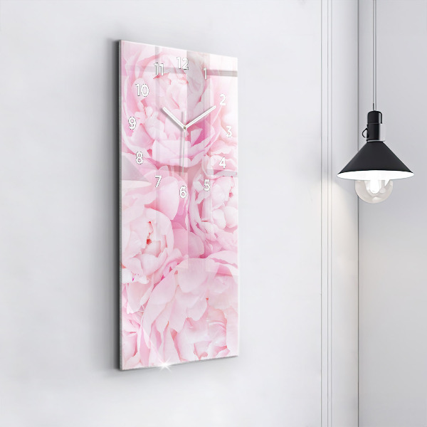 Modern vertical wall clock Blooming flowers
