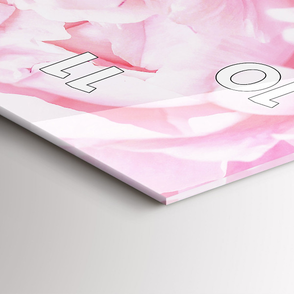 Modern vertical wall clock Blooming flowers