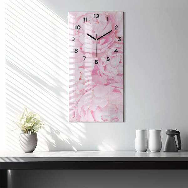 Modern vertical wall clock Blooming flowers