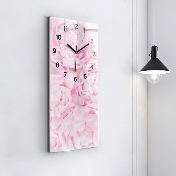 Modern vertical wall clock Blooming flowers