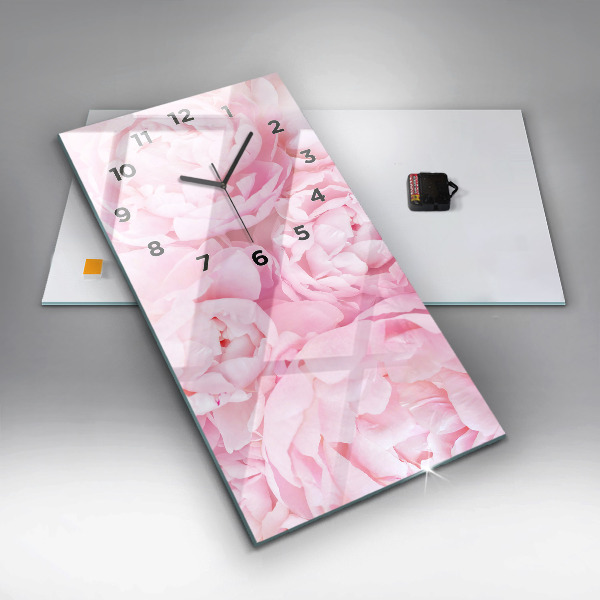 Modern vertical wall clock Blooming flowers