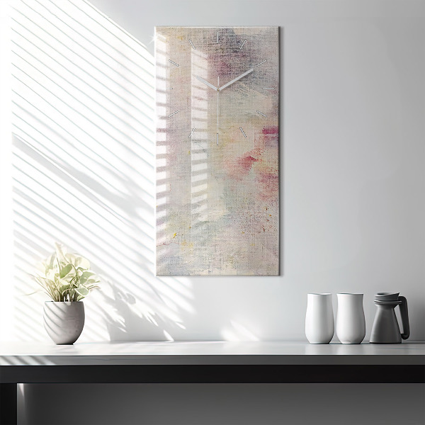 Modern vertical wall clock Painted abstraction