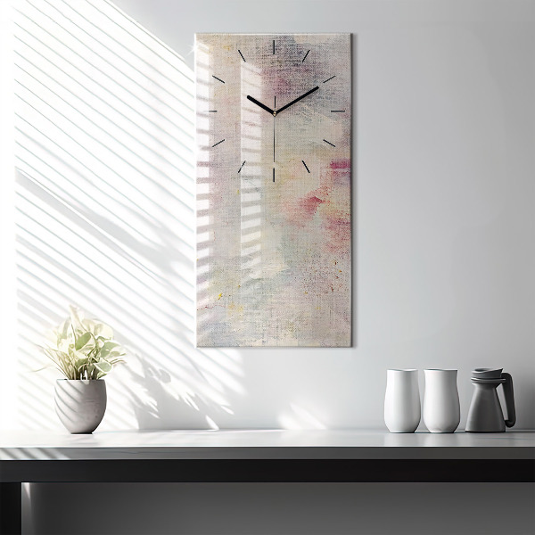 Modern vertical wall clock Painted abstraction