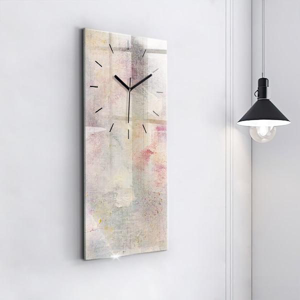 Modern vertical wall clock Painted abstraction