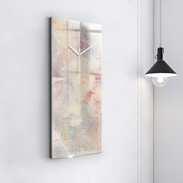 Modern vertical wall clock Painted abstraction